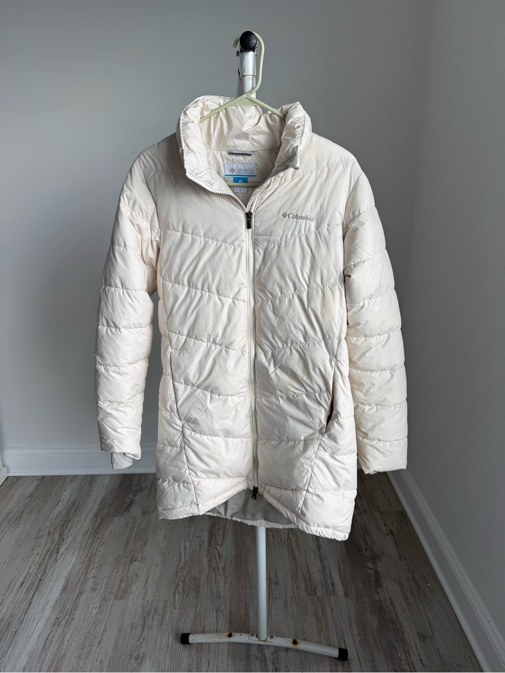 Columbia Women's Cream Long Packable Puffer Jacket